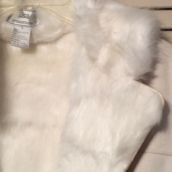 EUC,IVORY FAUX FURJACKET,SIZE XL,Ivory suede,Lisa International,shearling design - Picture 3 of 6